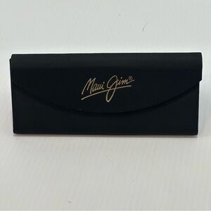 Maui Jim Black Sunglasses Case with Gold Script Logo